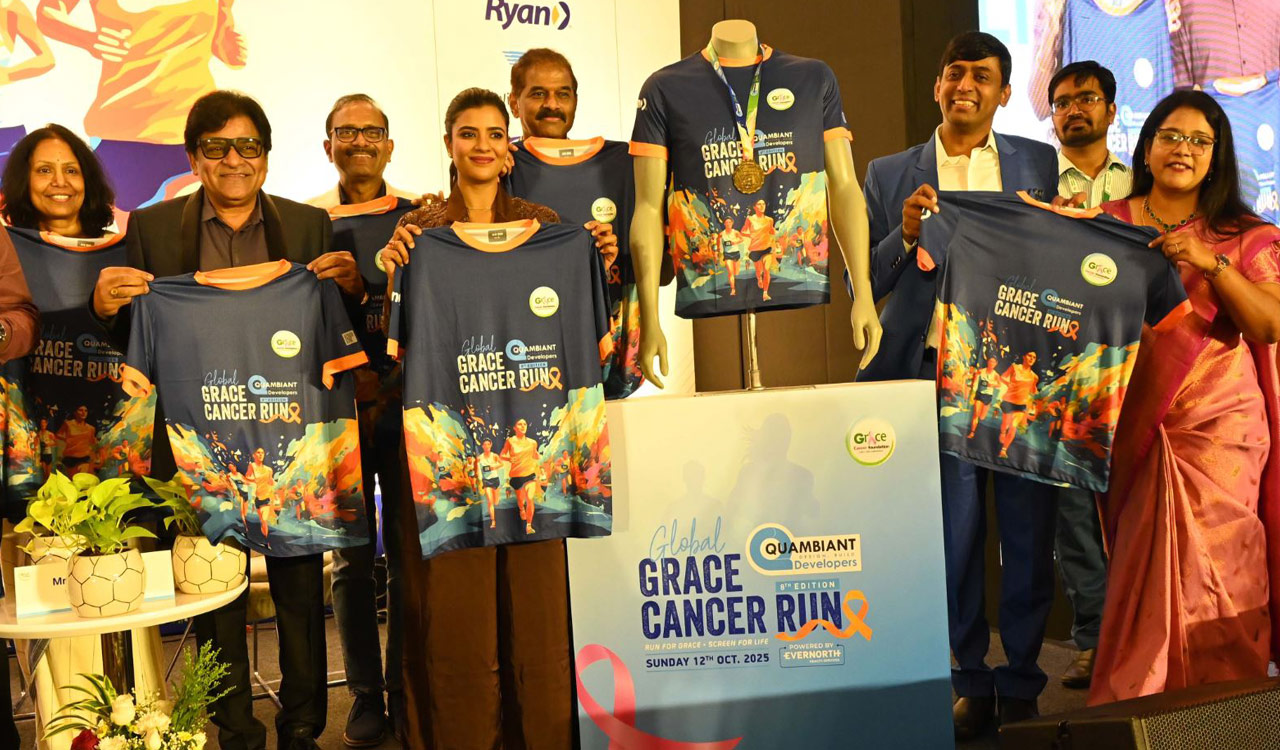 Cancer Awareness Run: Actors Aishwarya Rajesh, Ali unveil Global Grace Cancer Run 2025 T-shirt and medal