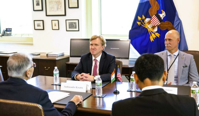 Indian envoy Vinay Kwatra met US House China Committee Chairman John Moolenaar, who hailed India as an “essential partner.” Talks covered security, Quad cooperation, trade, and countering Chinese influence in technology and manufacturing.