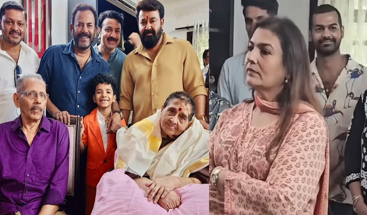 Superstar Mohanlal visits mother in Kochi after Dadasaheb Phalke honour