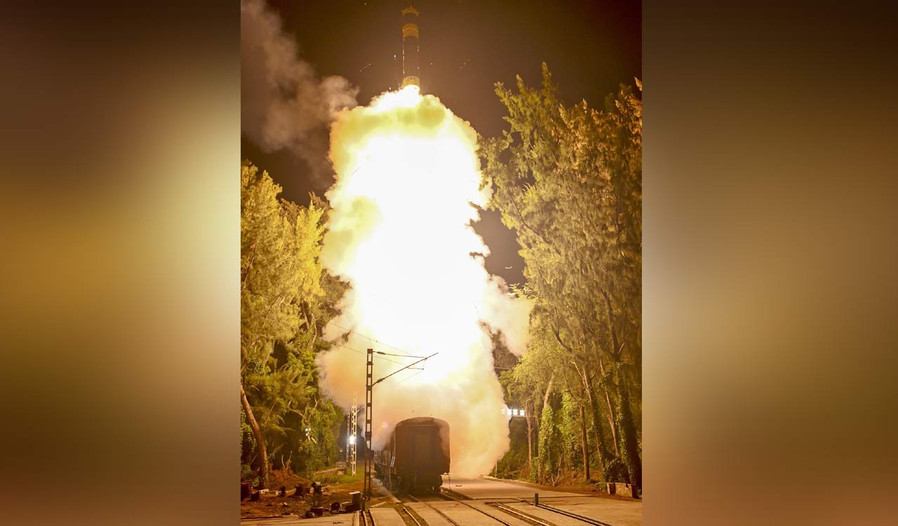 India test-fires Agni-Prime missile from rail-based mobile launcher