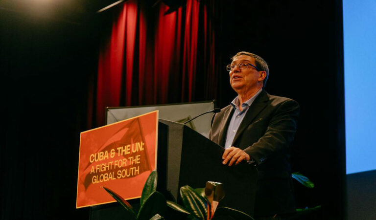 Cuban Foreign Minister Bruno Rodriguez condemns US military buildup in the Caribbean, calling it a threat to regional peace and security and denounces the US blockade against Cuba at the UN General Assembly.