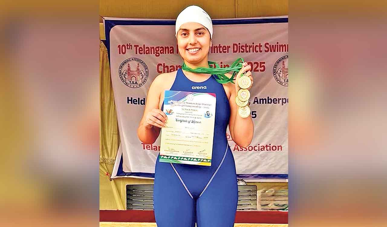 Sakshi Yadav rules the pool, wins four gold in Telangana Masters championship
