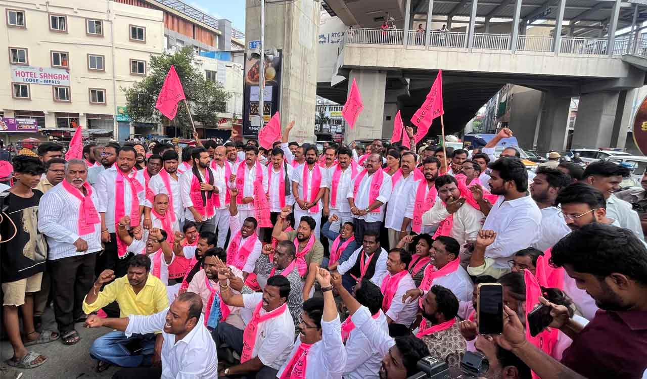 BC bandh for 42 pc reservation total in Telangana; BRS, political parties join protests