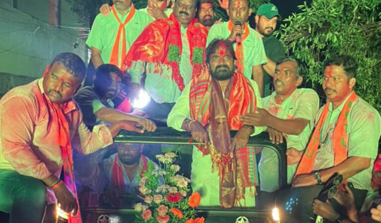 BRS wins MTAR Labour Union elections: Former Minister V Srinivas Goud elected BRTU president