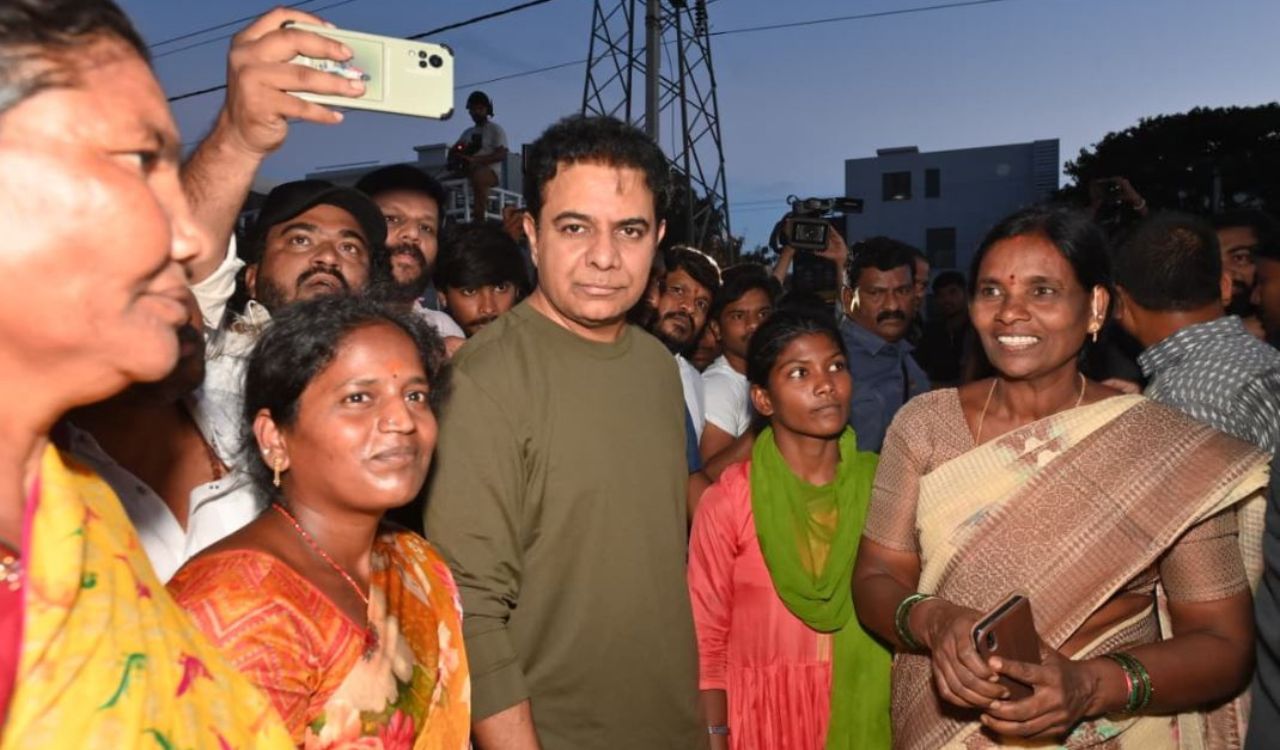 KTR, Harish Rao celebrate Diwali with HYDRAA victims, Musi Riverfront project oustees