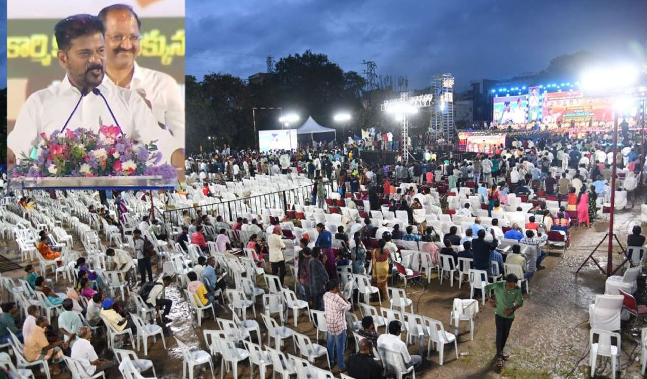 CM Revanth’s film workers’ meeting sees poor attendance, yet promises land, ticket hike