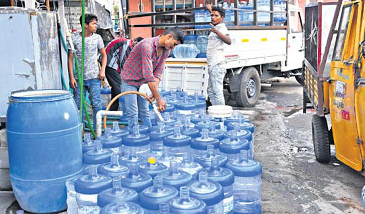 Packaged drinking water plants evade groundwater extraction charges in Mancherial