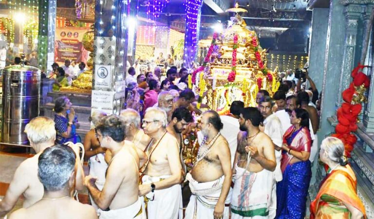 Hyderabad: Golden chariot of Lord Subrahmanya Swamy inaugurated at Skandagiri temple