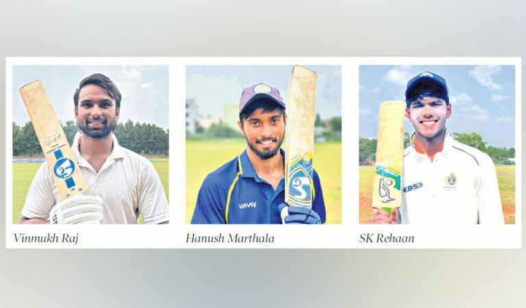 M Dhanush, Sk Rehaan and Vinmukh Raj score centuries in HCA league