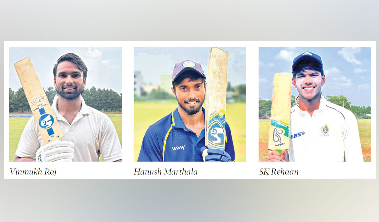 M Dhanush, Sk Rehaan and Vinmukh Raj score centuries in HCA league