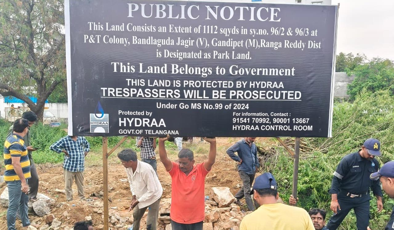 Hydraa reclaims encroached parklands in Bandlaguda Jagir