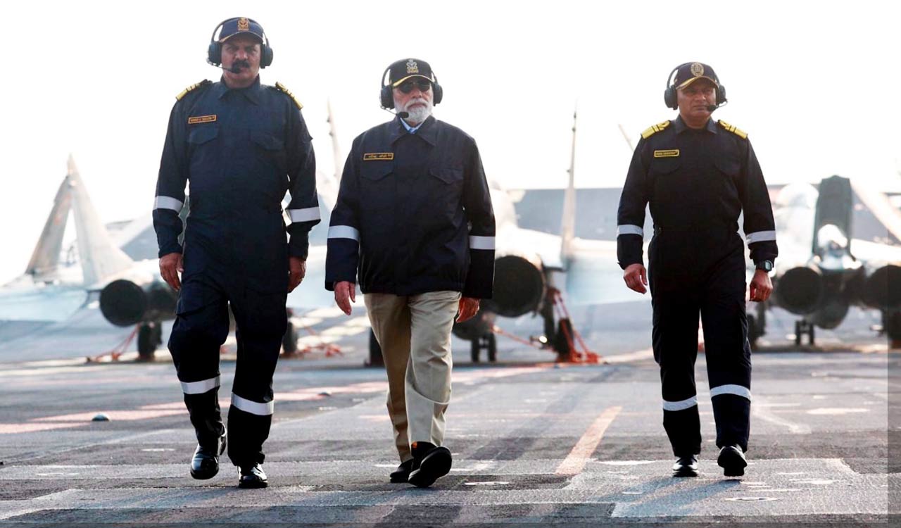 PM Modi joins naval crew on INS Vikrant for Diwali celebrations