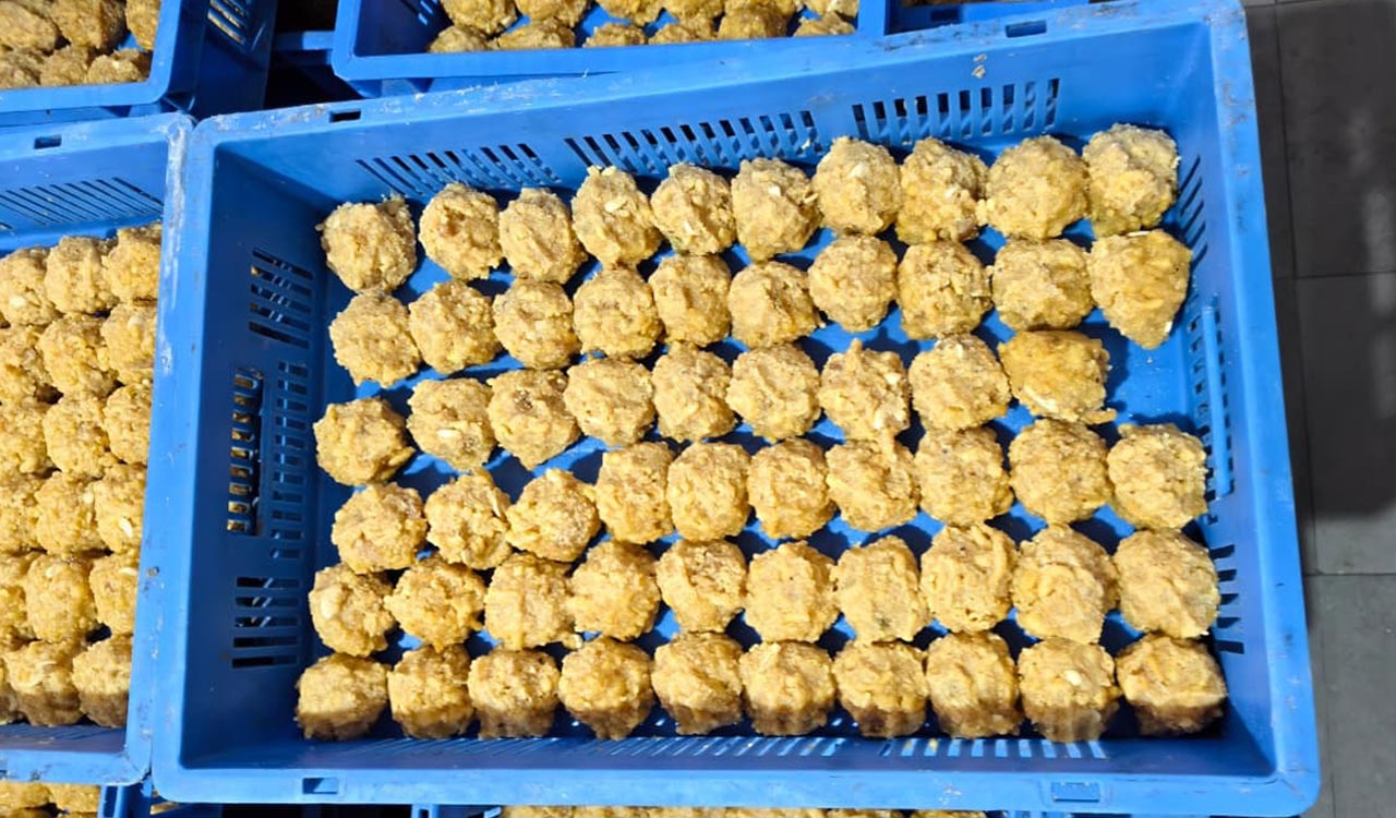 Sub-standard laddu prasadam sold in Vemulawada shrine