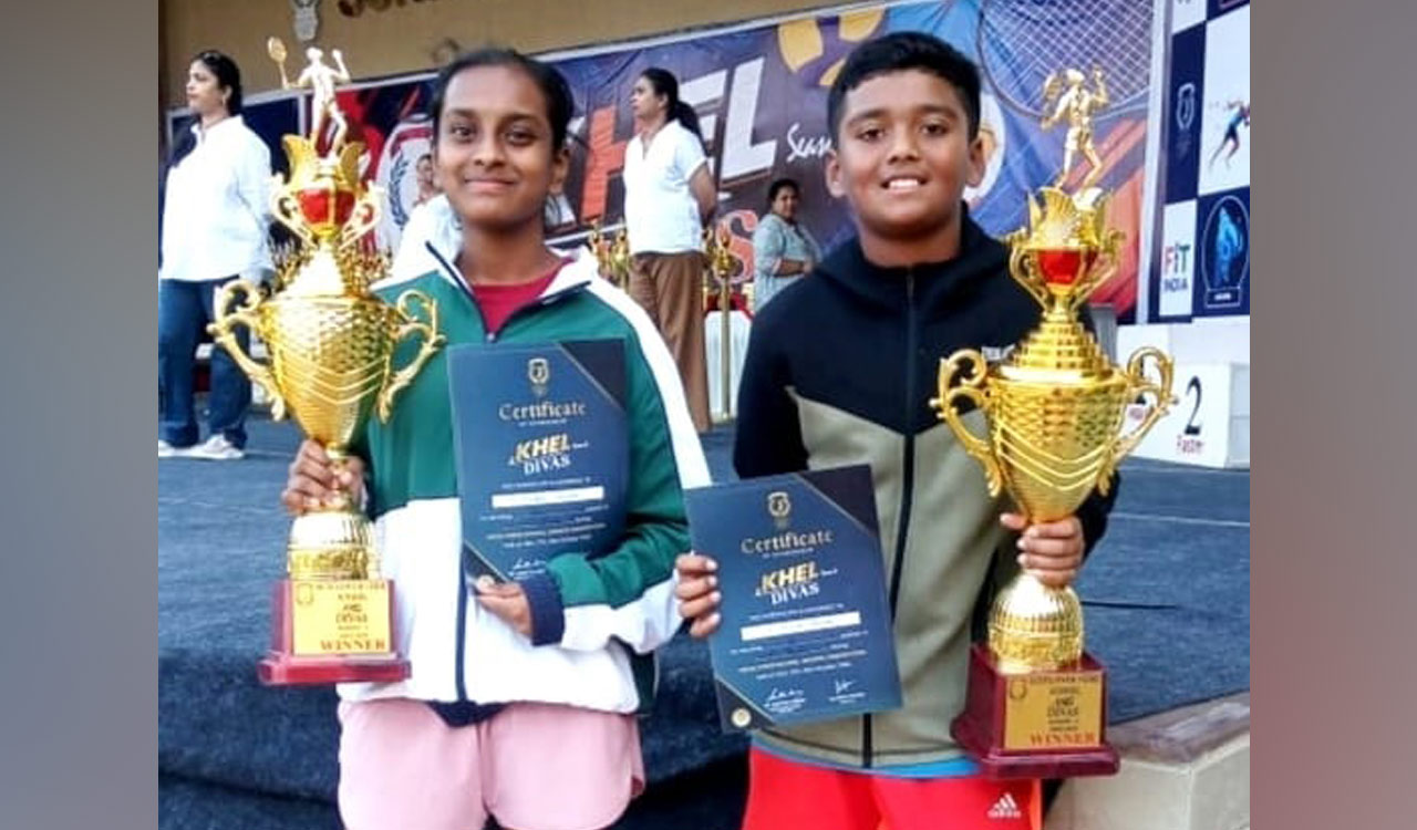 Isaiah and Rebekah Charles win titles at Sunflower Vedic School Tennis Tournament