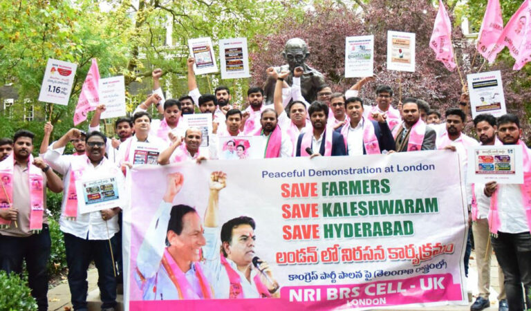 ‘Raise Your Voice’: Telangana NRIs protest against Congress rule in London