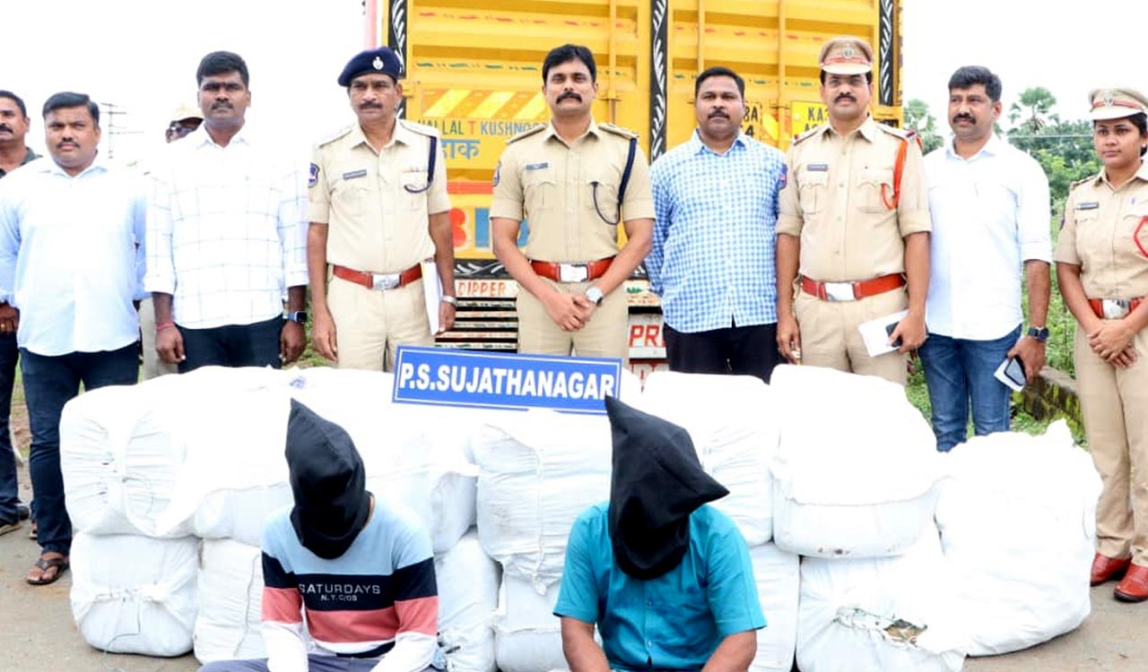 Ganja worth Rs 2.5 crore seized in Kothagudem; two held