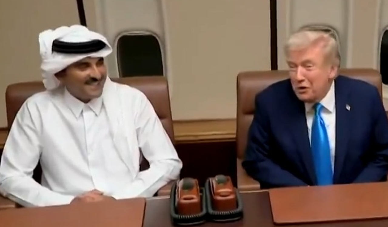 Trump meets Qatar Emir on Air Force 1 during stopover; gets Gaza troop assurance