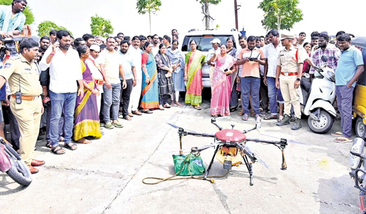 Drones and boats deployed to supply food and water to residents in flood-hit Warangal