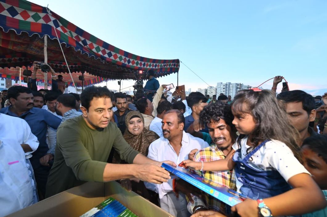 KTR, Harish Rao celebrate Diwali with HYDRAA victims, Musi Riverfront project oustees