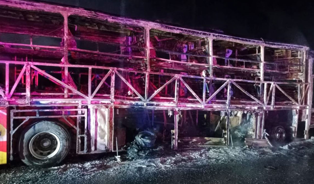 Kurnool bus tragedy: V Kaveri Travels blames biker for blaze that killed 19