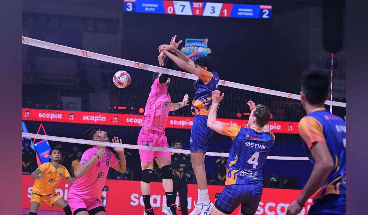 Mumbai Meteors edge Chennai Blitz to secure semifinal berth in Prime Volleyball League
