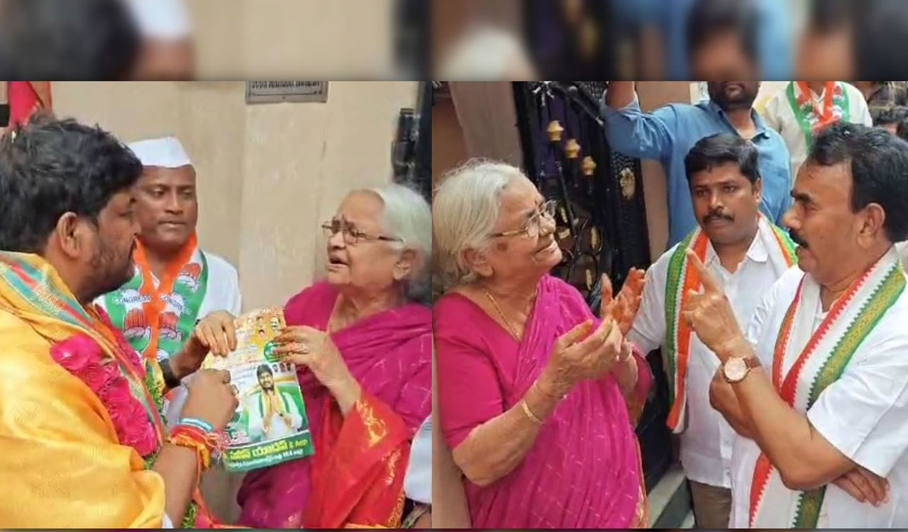 Jubilee Hills bypoll: Elderly woman grills Minister Jupally, Naveen Yadav over unfulfilled Congress promises