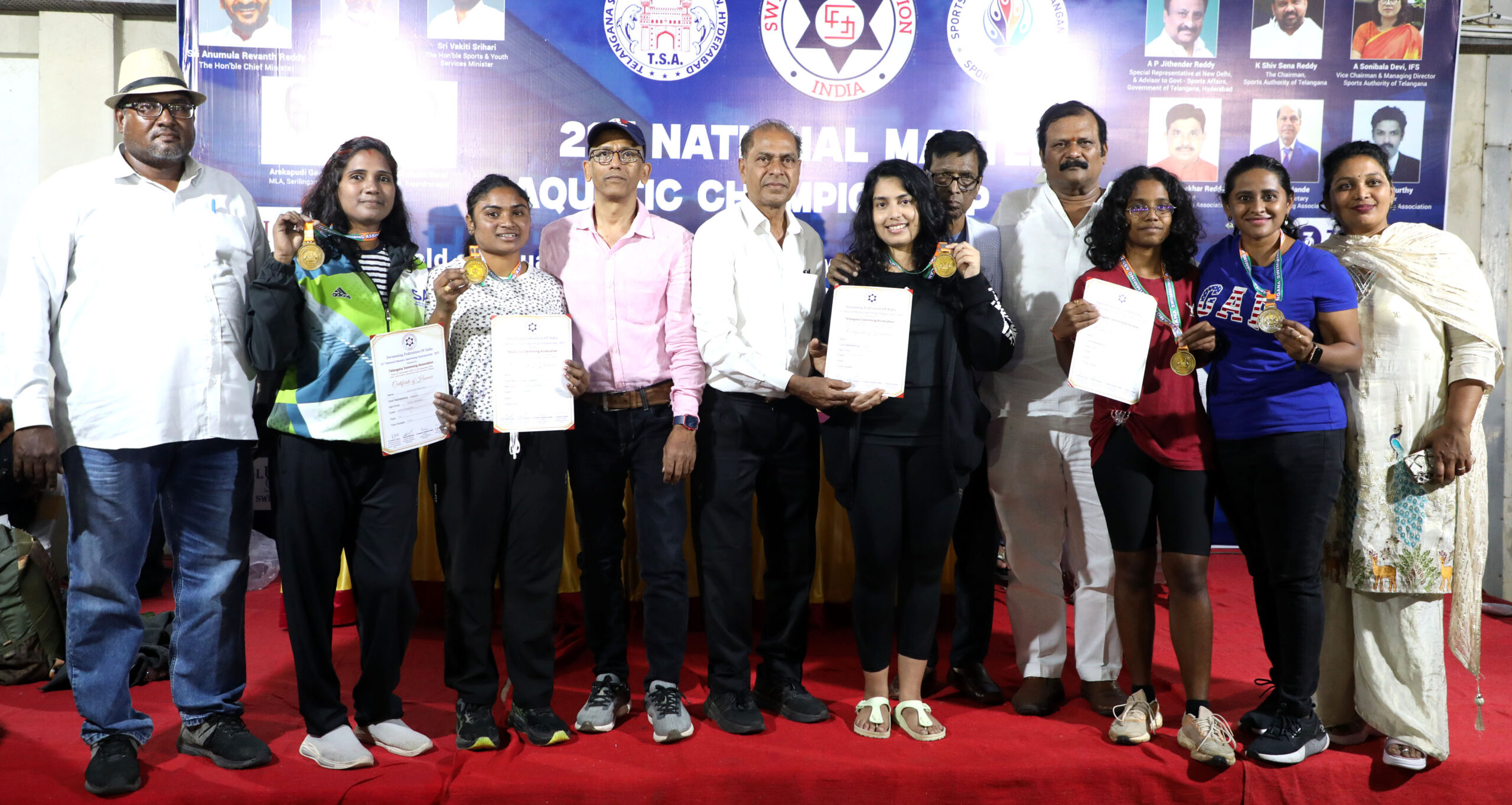 Lakshmi Narayana wins double gold at National Masters Aquatics Championship