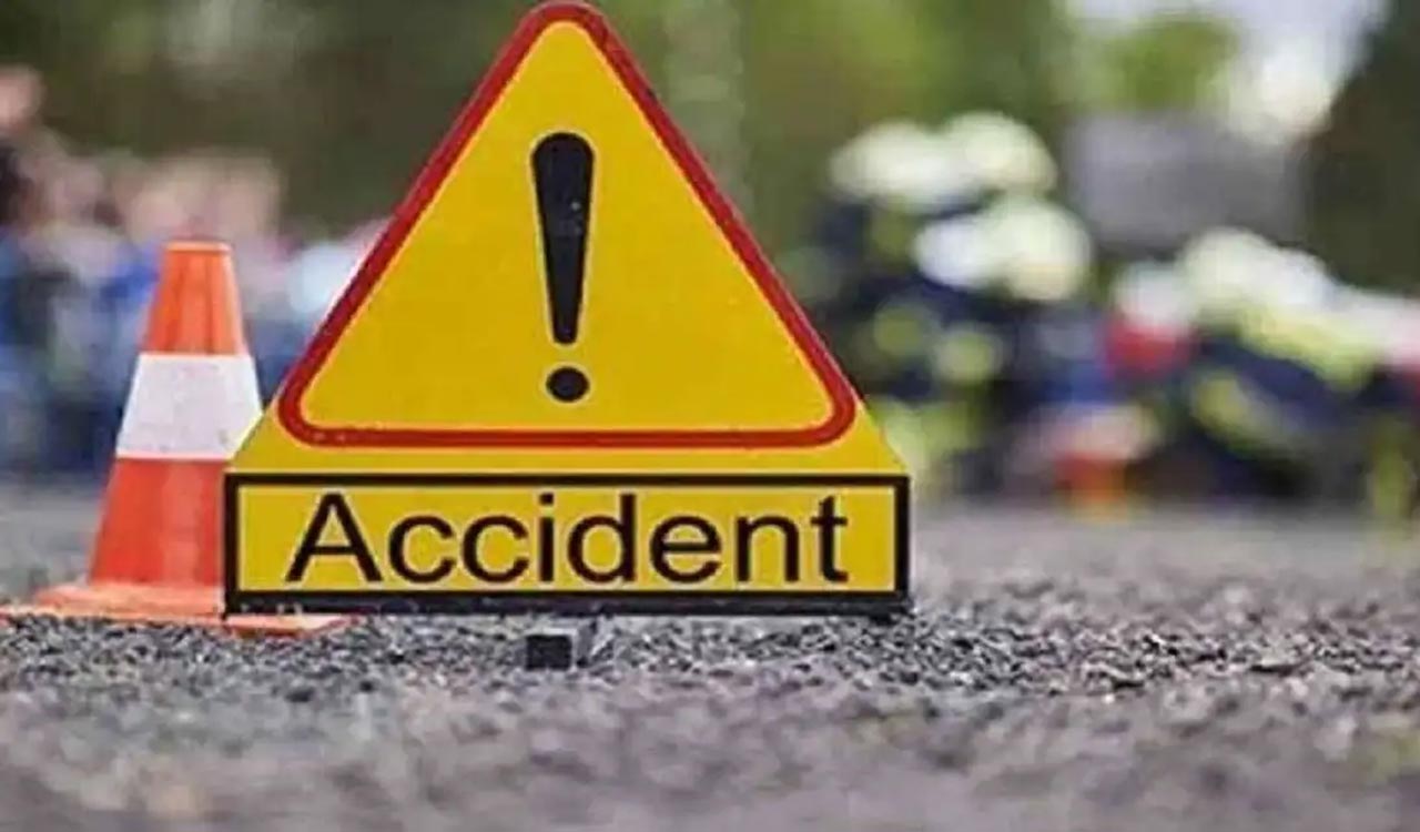 Container lorry skids off NH-44 bridge near Toopran, driver and helper escape