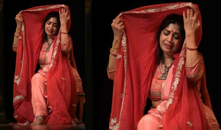 Prof Dr Alekhya Punjala shines as Dushala in Ravindra Bharati monologue
