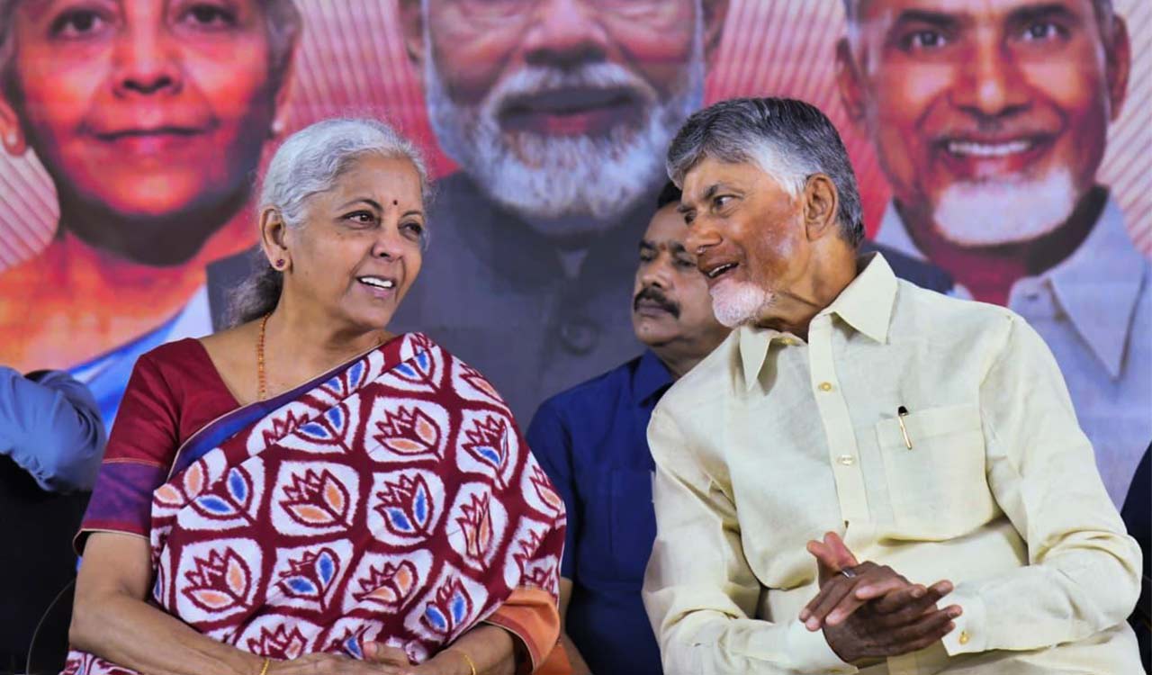 FM Sitharaman and CM Naidu lay foundation for new PSU bank and insurance offices in Amaravati