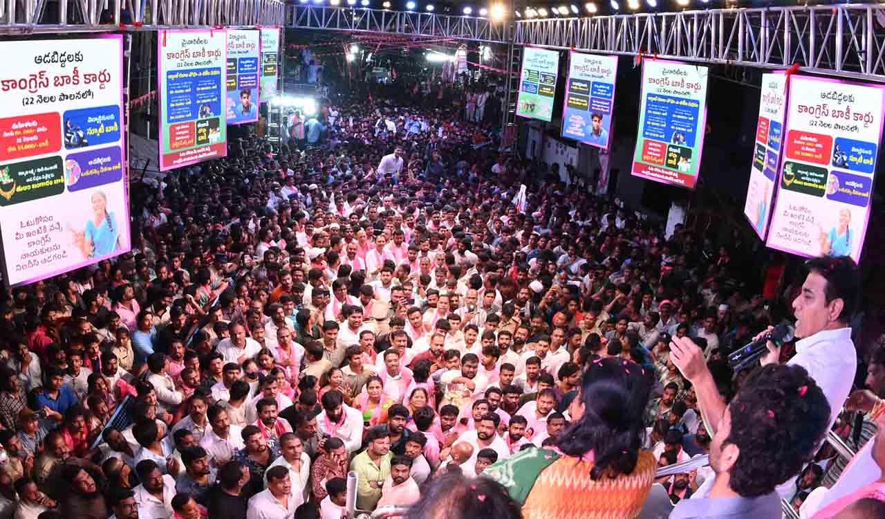 BRS paints Jubilee Hills pink with massive rally ahead of bypoll