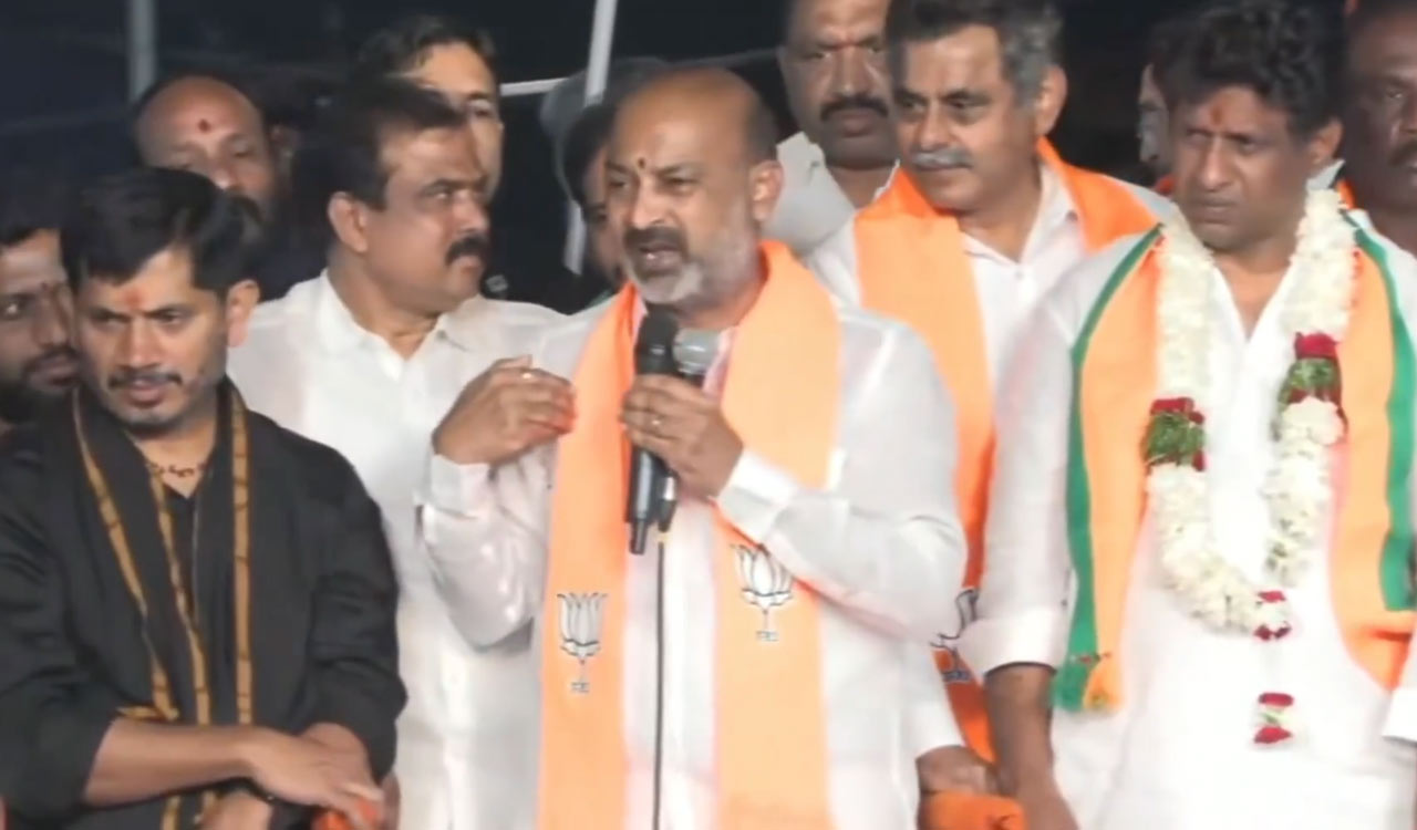 Bandi Sanjay threatens to demolish mosques if Maisamma temples are not rebuilt within 48 hours