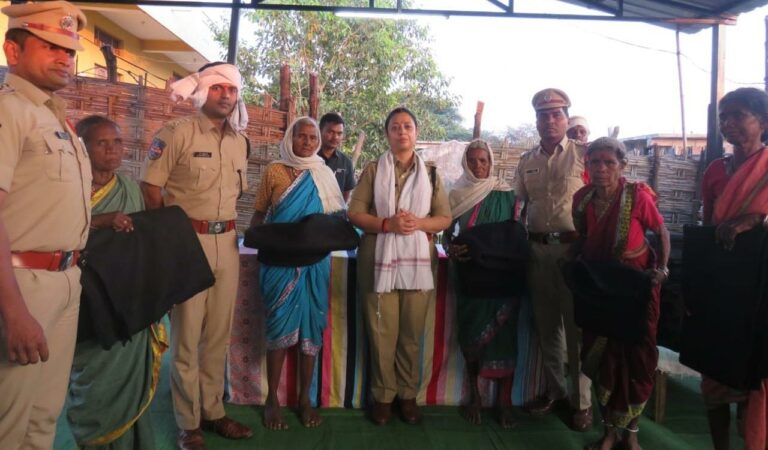 SP Nitika Pant distributes blankets and sports kits in Asifabad