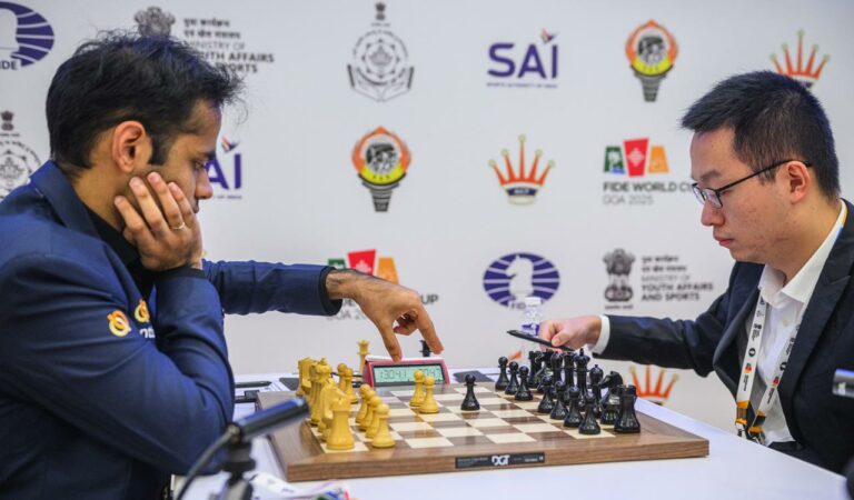 Arjun Erigaisi draws with Wei Yi as World Cup quarterfinal heads to tiebreak