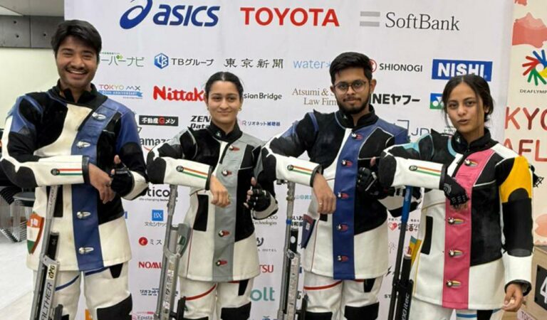Indian shooters win gold and bronze in 10m air rifle mixed team at Deaflympics