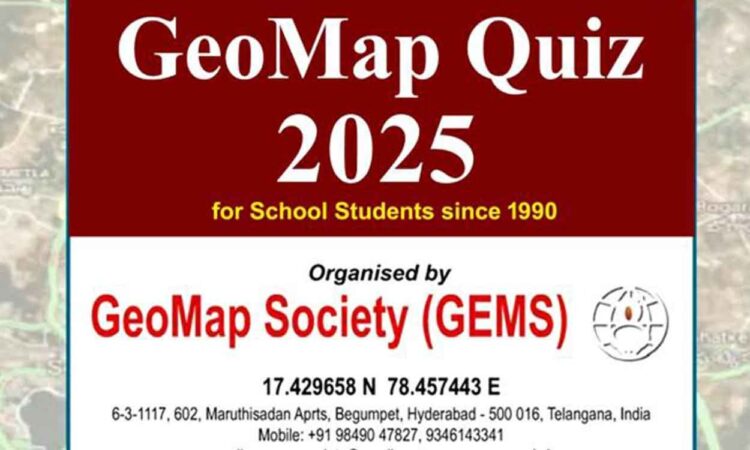 Geomap Quiz 2025 wil be held in Hyderabad on November 19