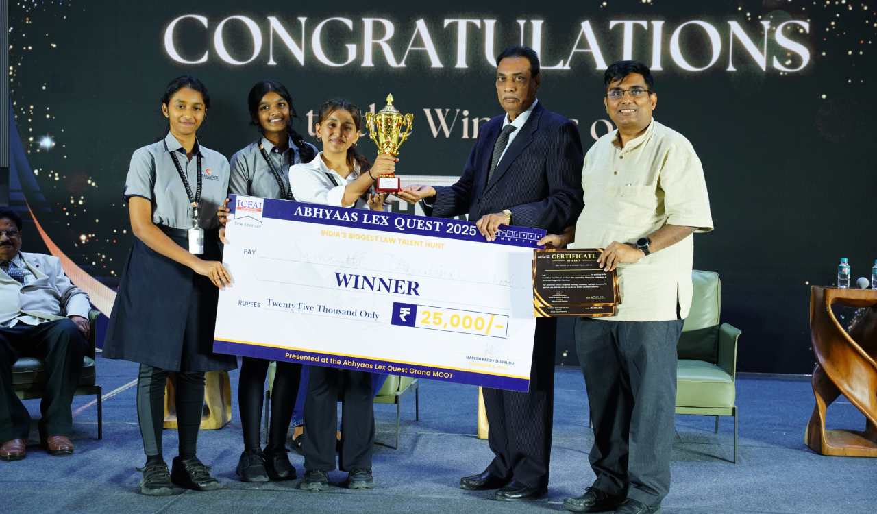 Samasthi International School wins Abhyaas Lex Quest 2025 in Hyderabad