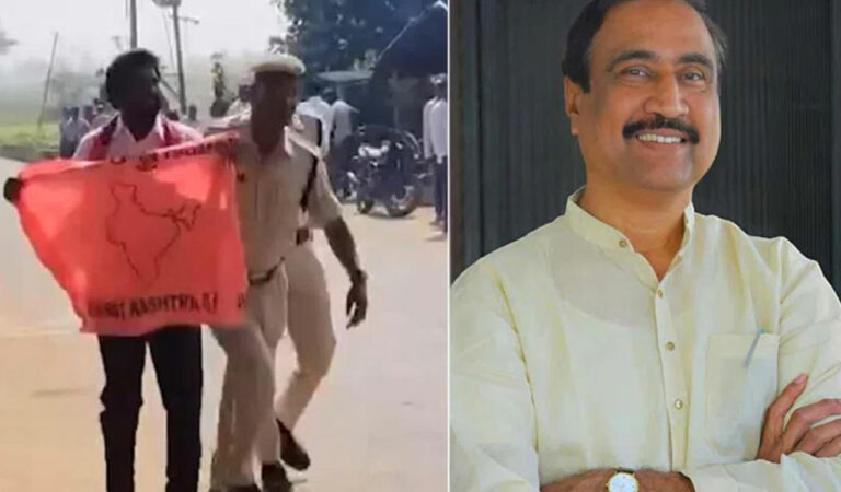 BRS worker questions Jagtial MLA’s loyalty in public scarf attempt