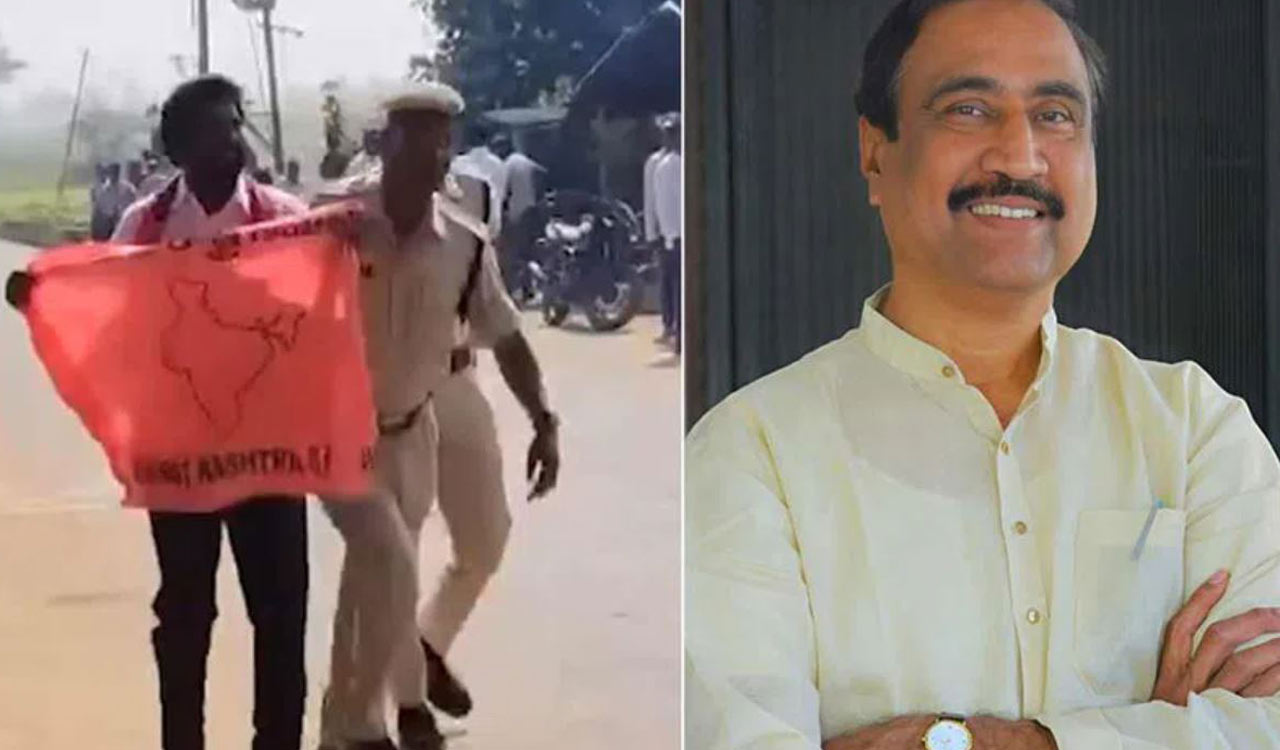 BRS worker questions Jagtial MLA’s loyalty in public scarf attempt