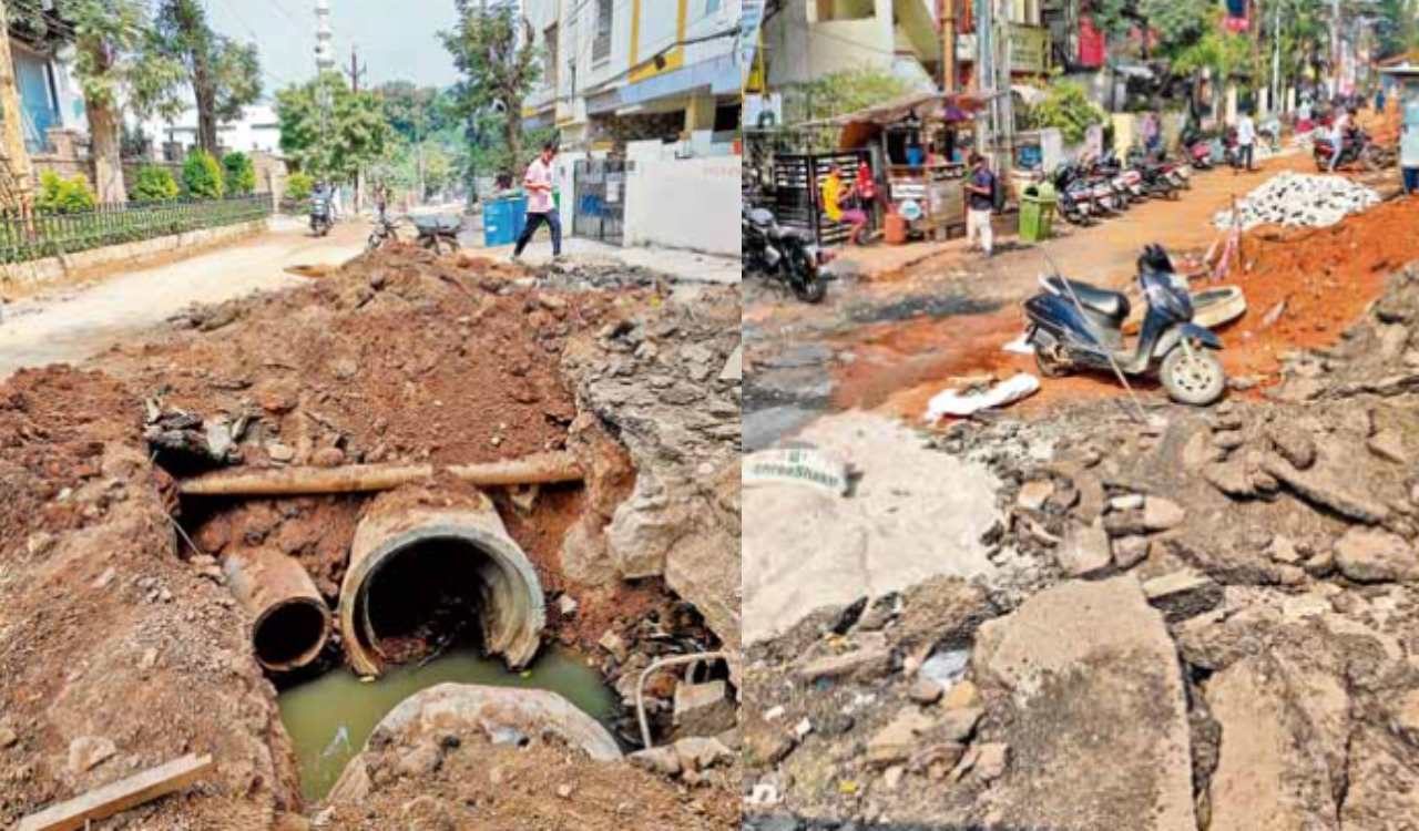 Jubilee Hills residents struggle as GHMC road and drainage works progress slowly