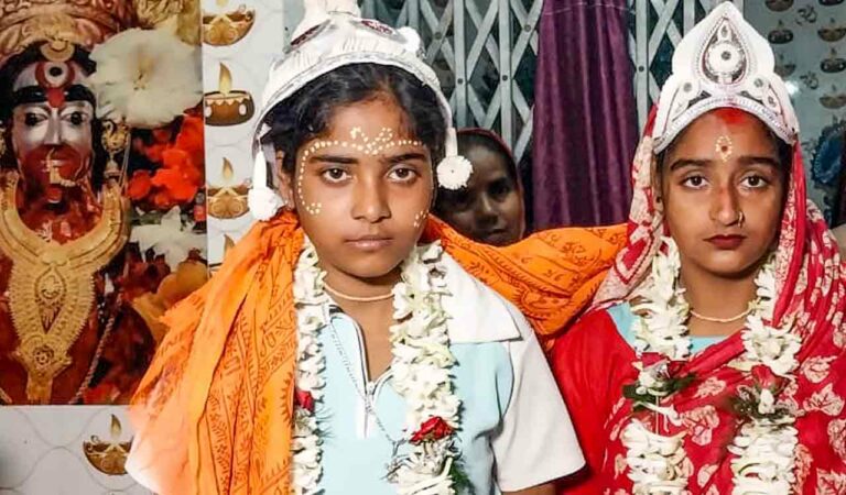 Two young women marry in Sundarbans temple as villagers bless same-sex union