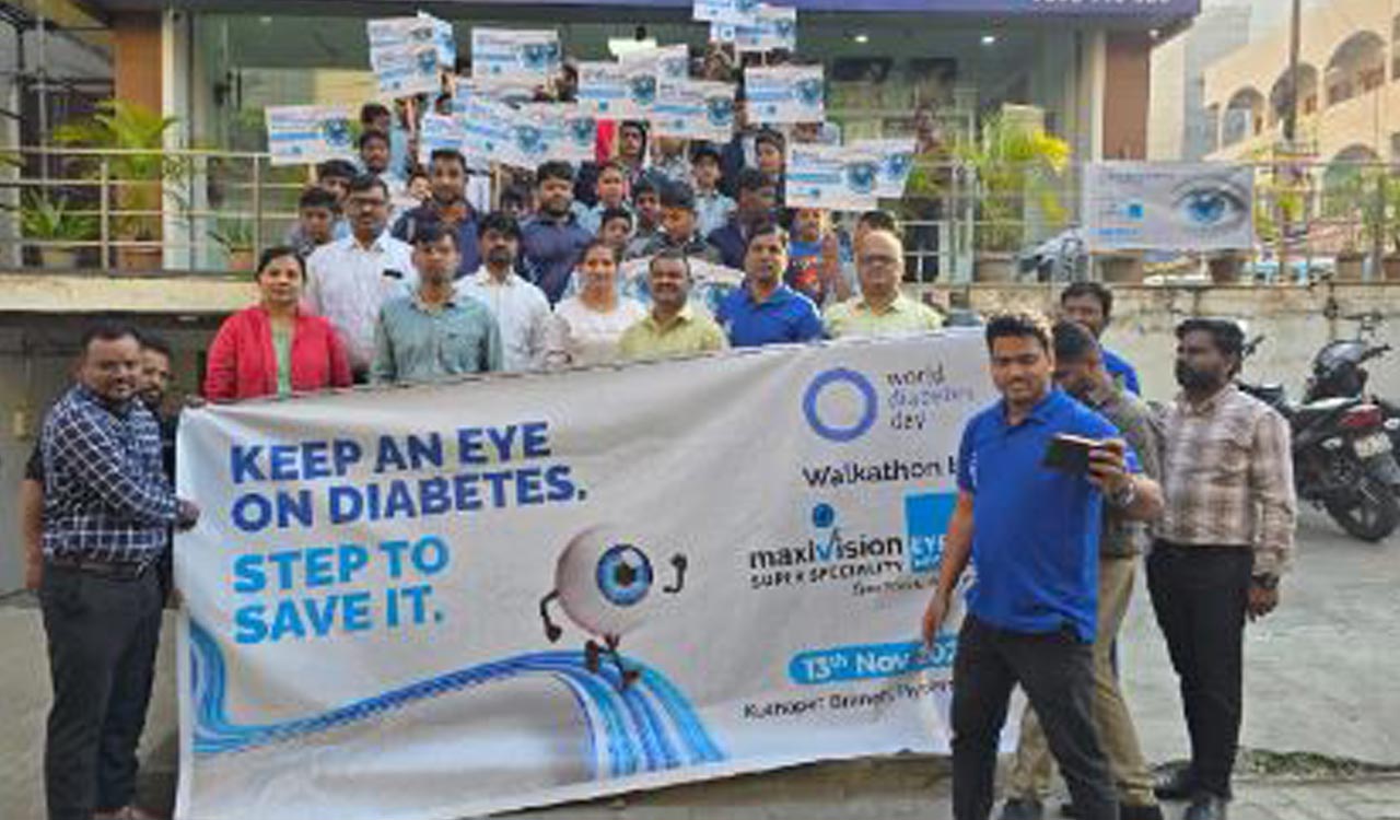 Maxivision holds awareness walkathon on World Diabetes Day in Hyderabad