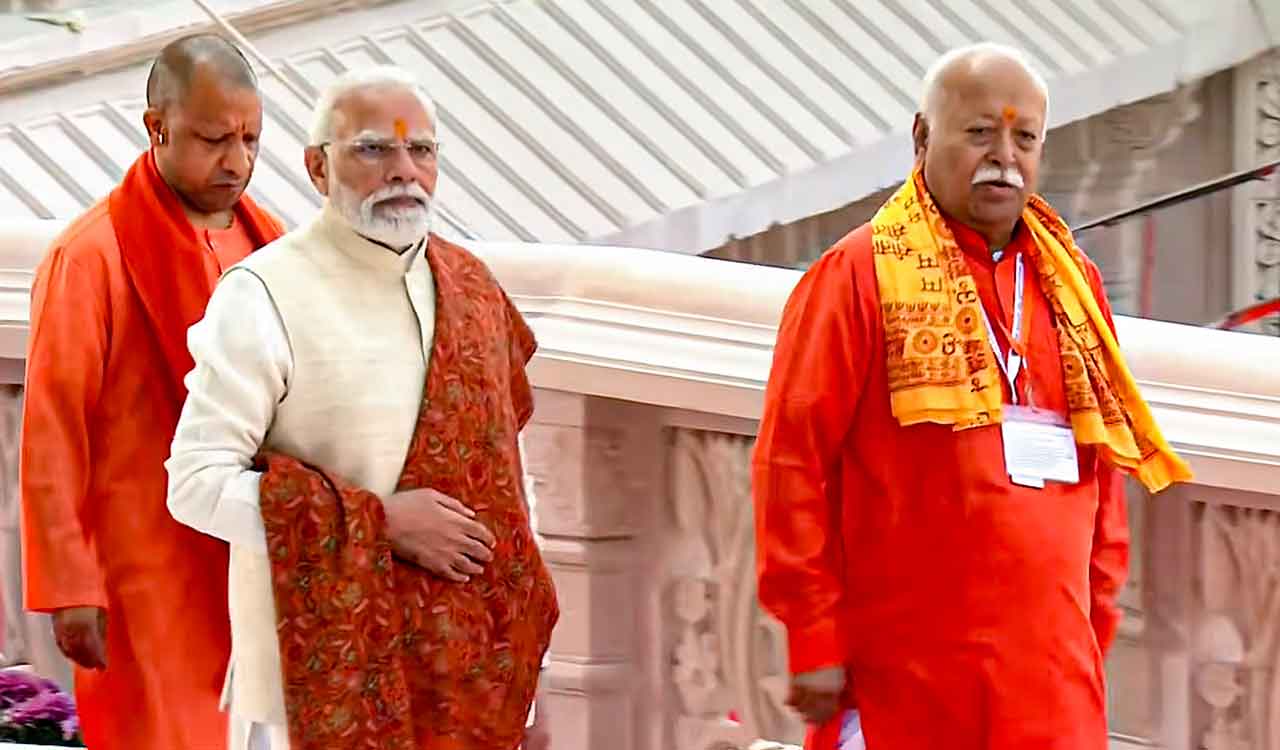 PM Modi hoists sacred ‘Dhwaj’ at Ram Janmabhoomi Temple