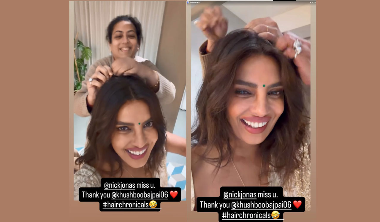 Priyanka Chopra misses Nick Jonas as she gets her hair undone in Hyderabad