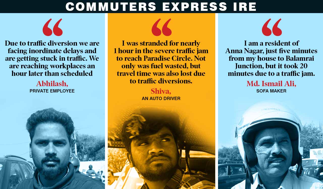 Bowenpally to Paradise stretch turns nightmare as elevated corridor work triggers massive jams