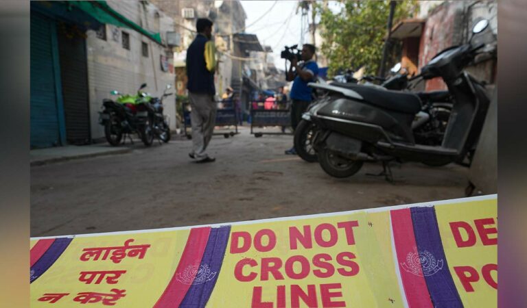 An area cordoned off by police for investigation in the aftermath of a blast, near the Red Fort, in New Delhi, on Thursday. A human arm was found in the area on Thursday morning, according to officials.