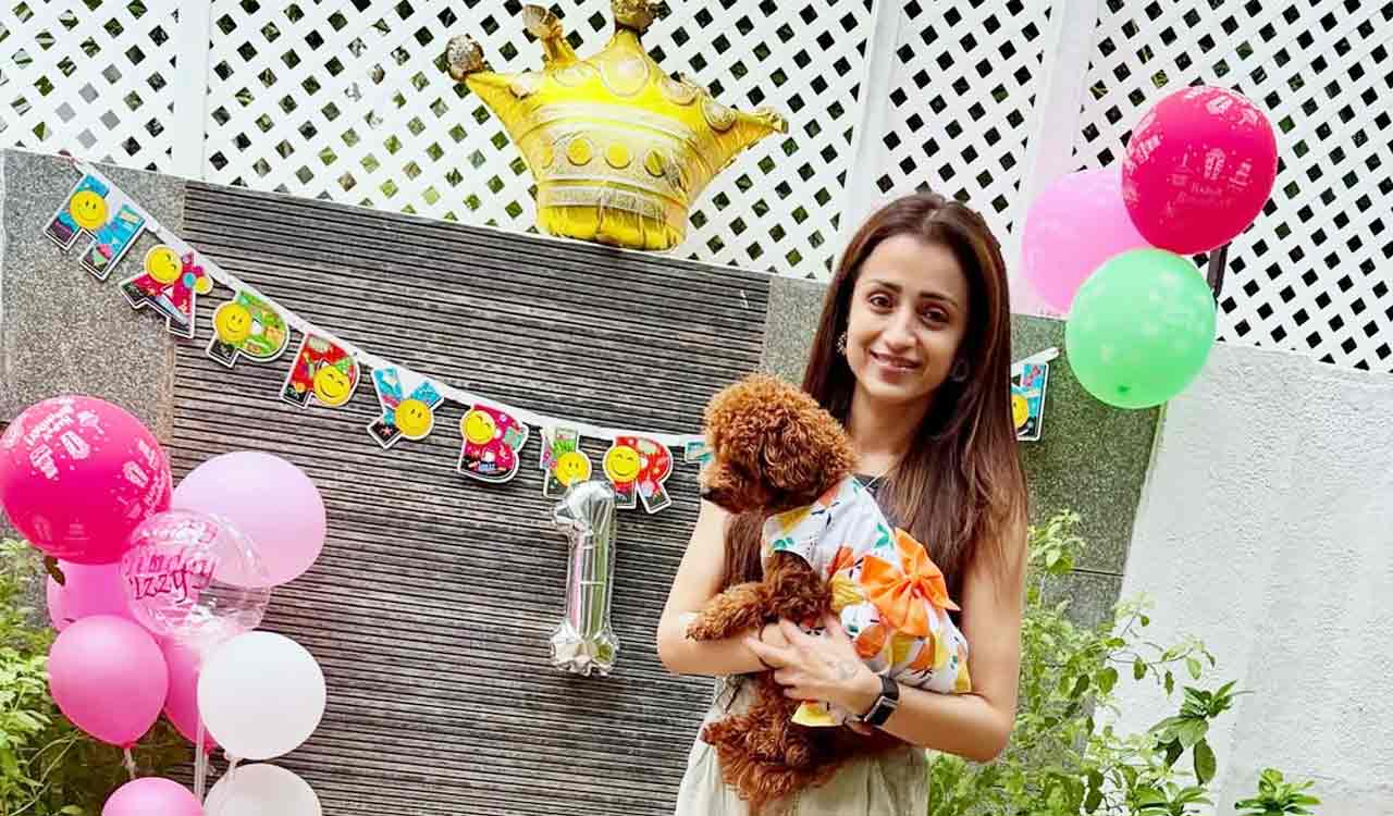 Trisha Krishnan celebrates her pup Izzy’s first birthday with sweet home party
