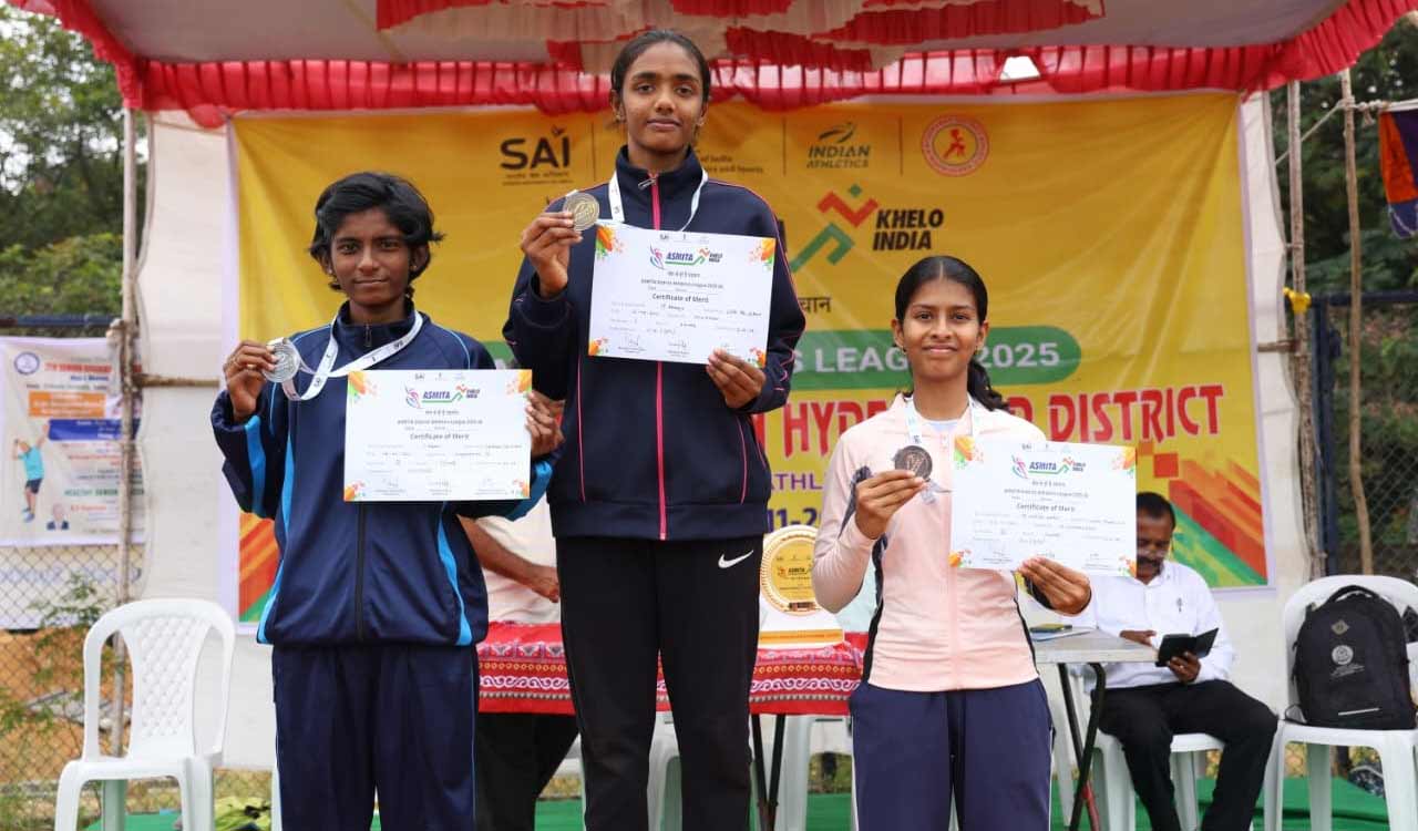 Vinuthna Teja wins double in girls’ under-16 events at Hyderabad athletics league