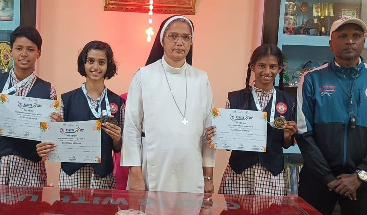 Three students shine at Khelo India Athletic meet in Mancherial