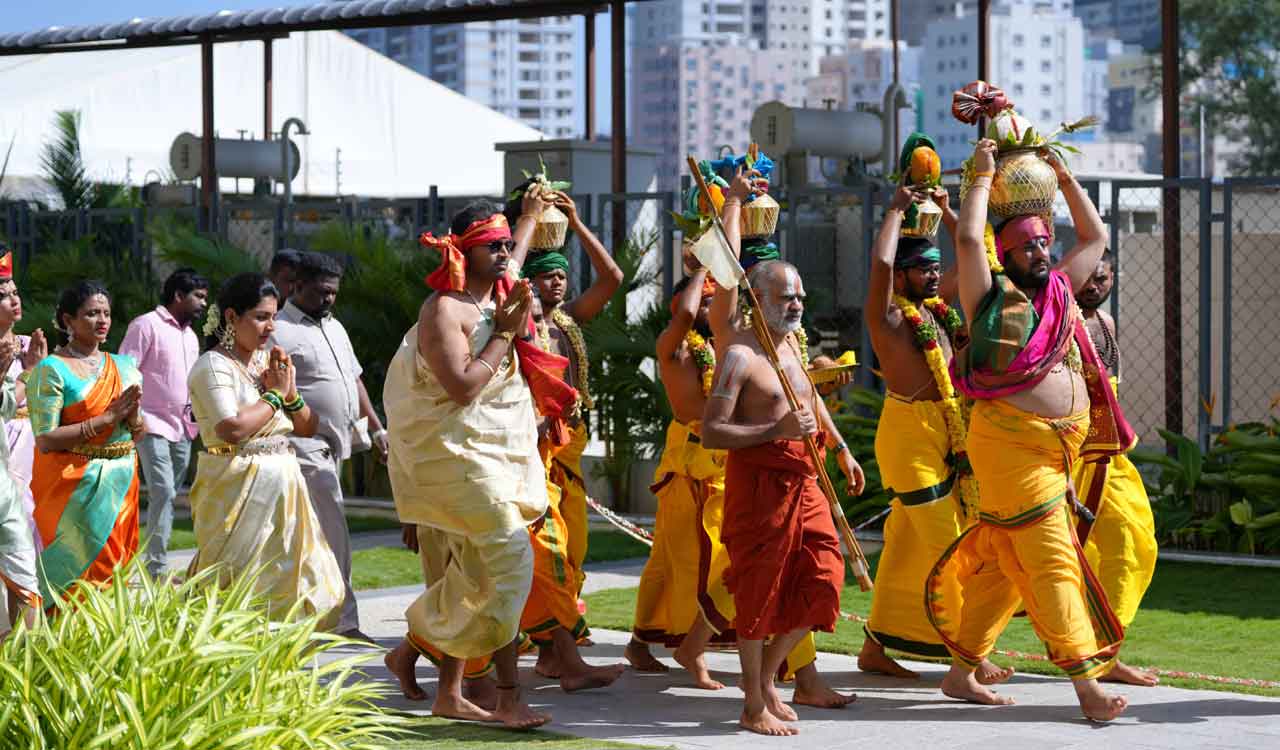 Consecration of Sri Rukmini Satyabhama Sametha Sri Venugopala Swamy Devasthanam performed at ASBL Spire